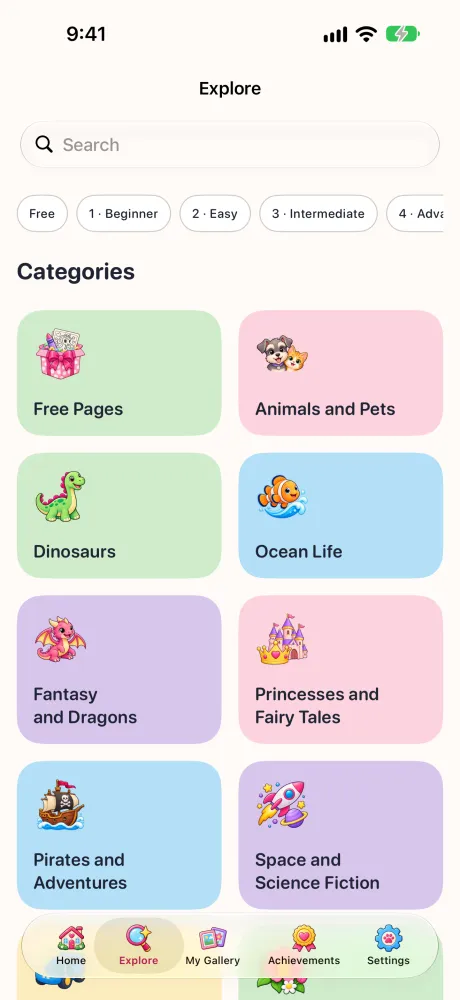 Coloring with Miya: exploring books