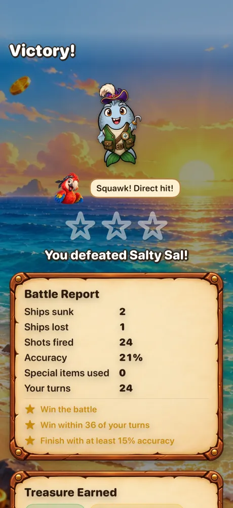 Scallywag Seas victory screen