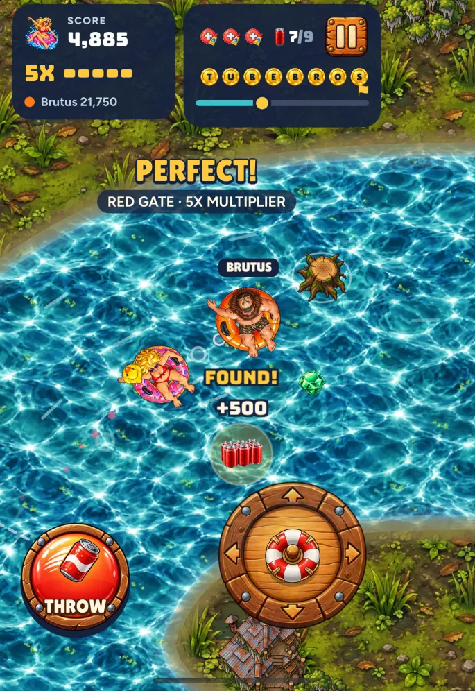 Tube Bros Gator Bayou on iPhone Duo's outer screen