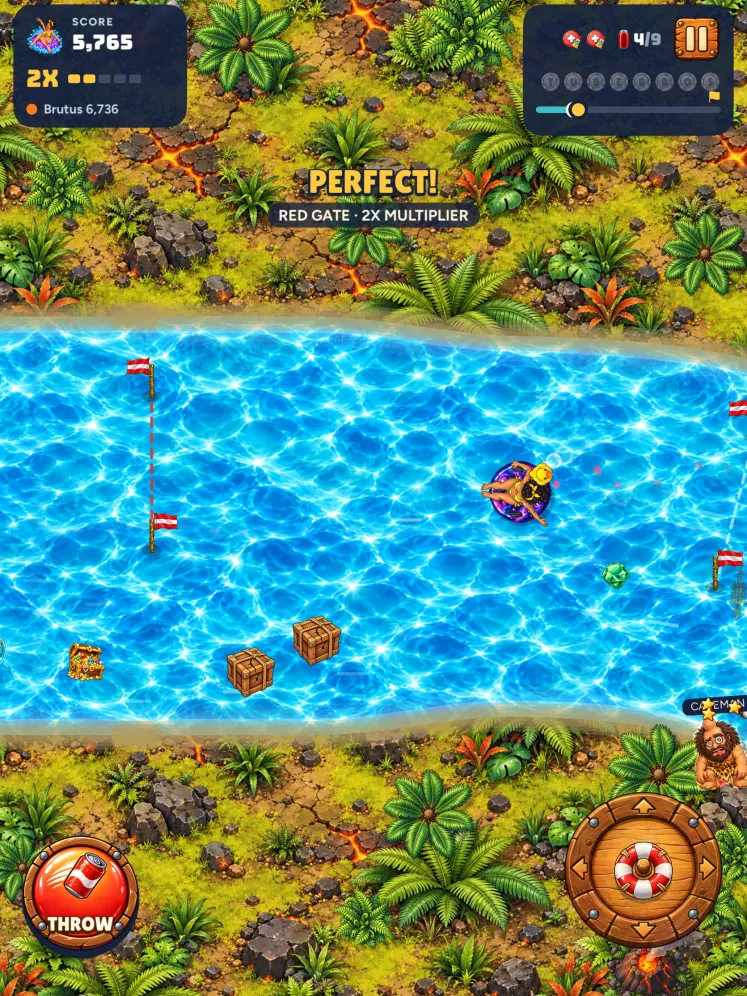 Tube Bros Dino River on iPad